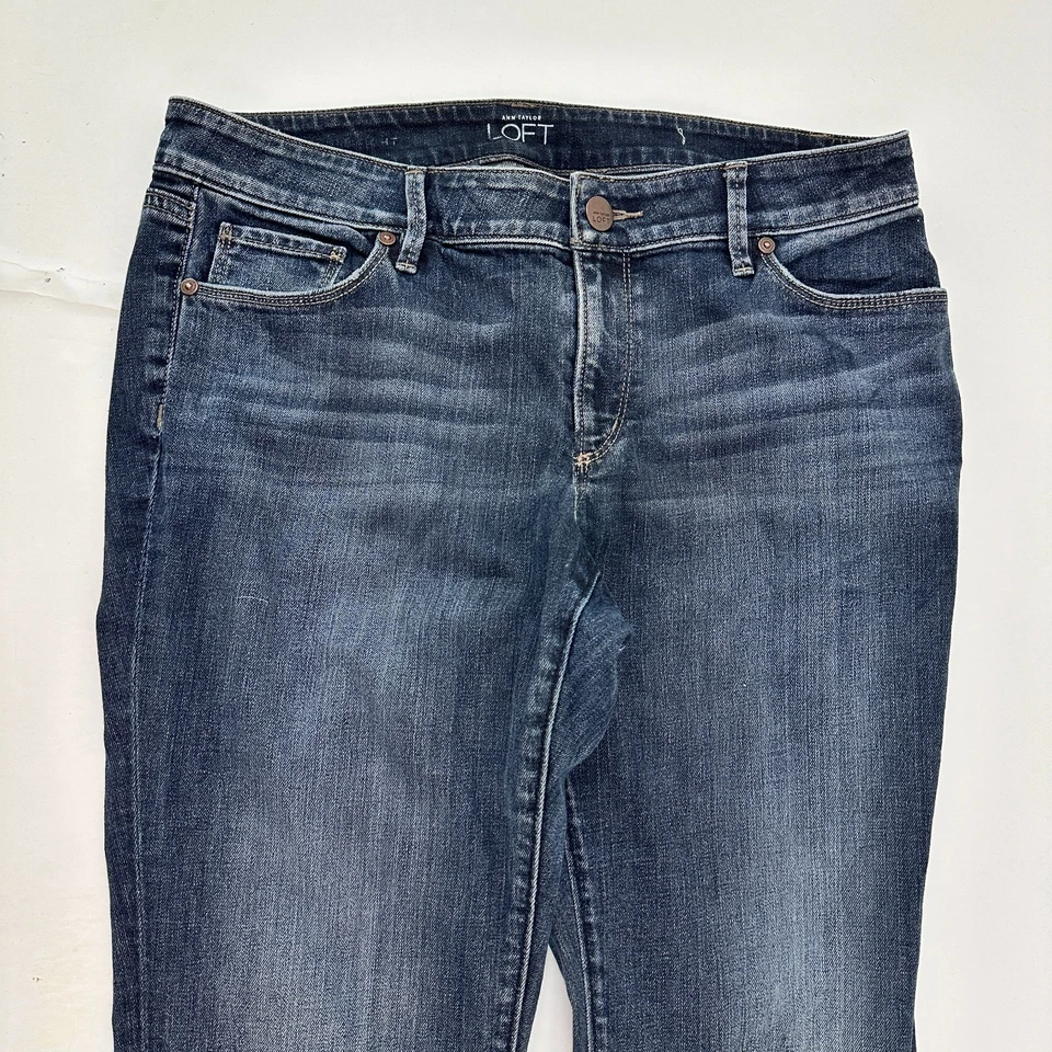 Loft Straight Women's size 10P Dark Wash Blue Denim jeans - Image 2 of 4