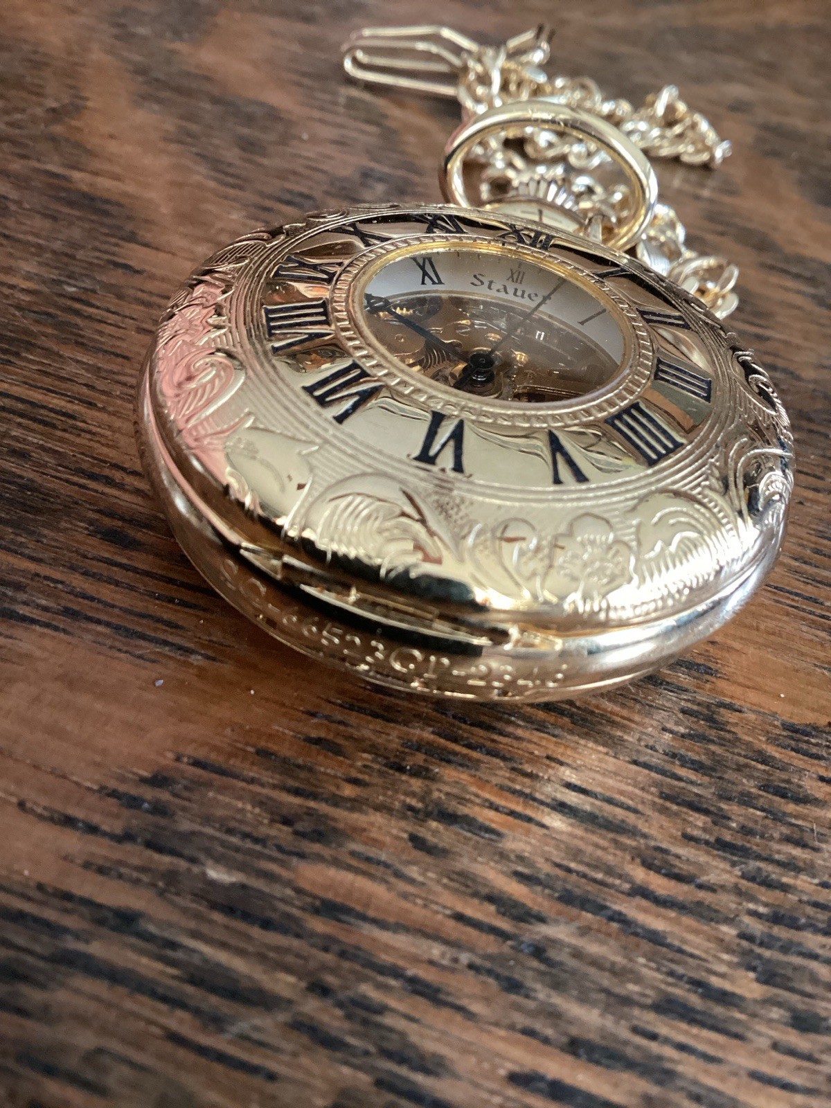Stauer Mechanical Skeleton Pocket Watch Gold Tone… - image 16