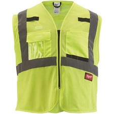 Milwaukee Electric Tool 152427 Mens Class II Mesh High Visibility Safety Vest...