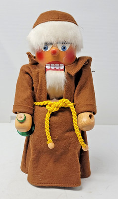 Steinbach Nutcracker Bacchus Monk Wine Maker 14'' Tall Vintage Incomplete As Is)