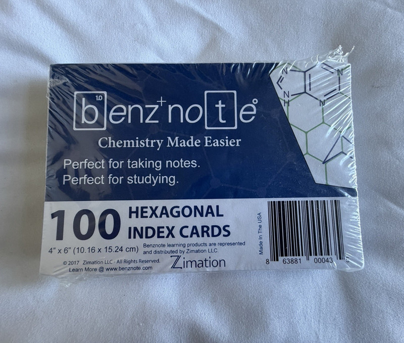 Benz+note Hexagonal Index Cards 4x6 in, 100 Count, MPN 00043