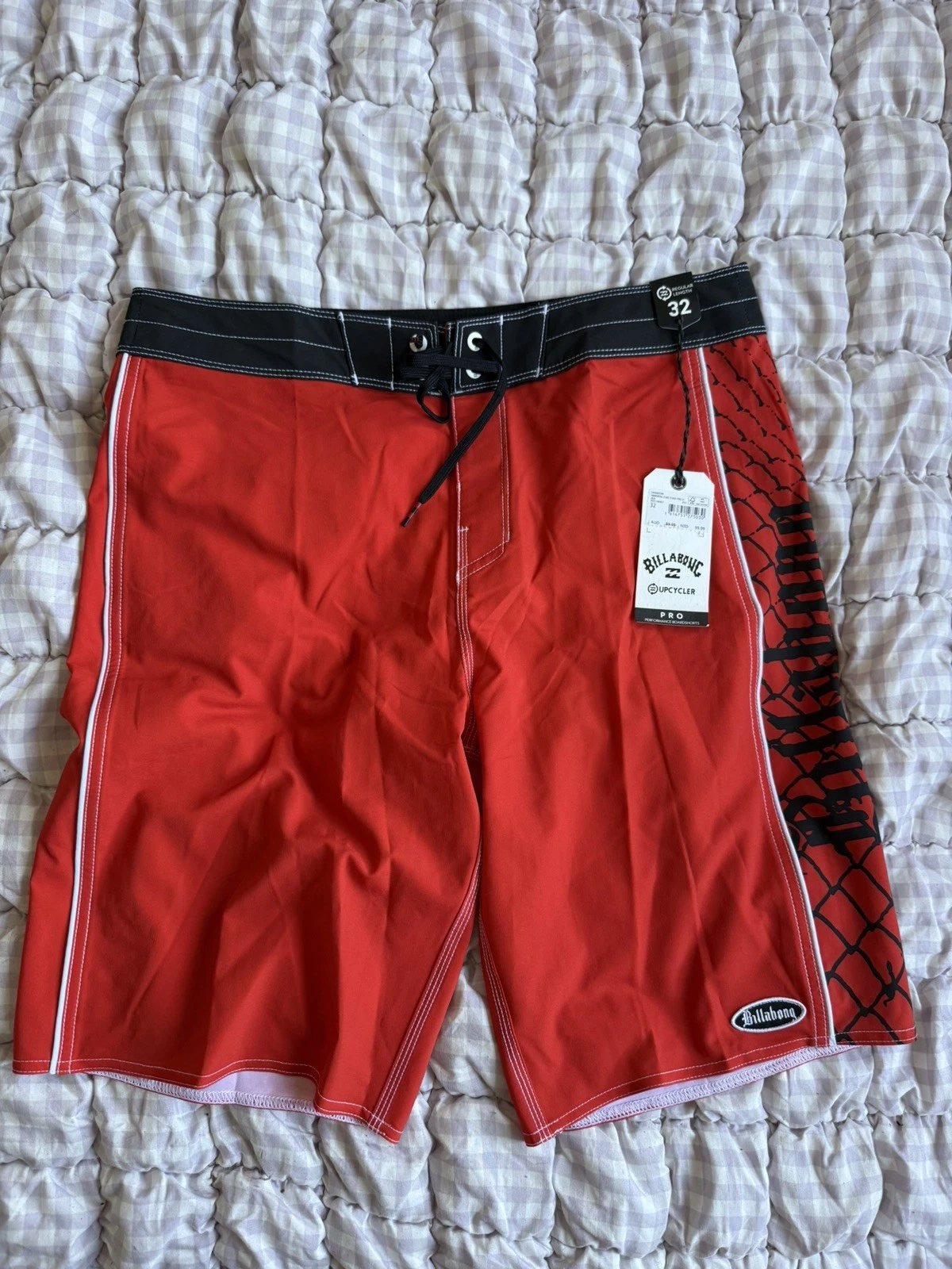 mens orange billabong shorts new with tags