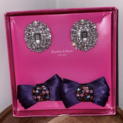 Lindsay Phillips Baubles & Bows Rhinestone Purple Shoe Snaps 2pc Set