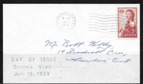 Canada - #386 5c QEII First Day of Issue for 1959 Queen's Visit - Cover