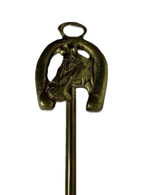 Vintage Brass Horse Head Long Shoehorn Equestrian Riding Boot Shoe Horn Valet