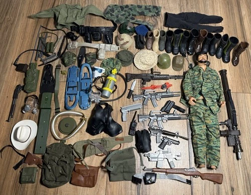 Gi Joe 1980s Huge Lot Vintage Weapons Clothes 80s And 90s Parts Belts SOLD AS IS