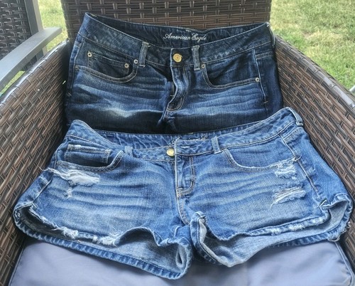 American Eagle Size 12 Shortie Denim Shorts Lot Of 2 Pre Owned Condition - Bild 2 von 10