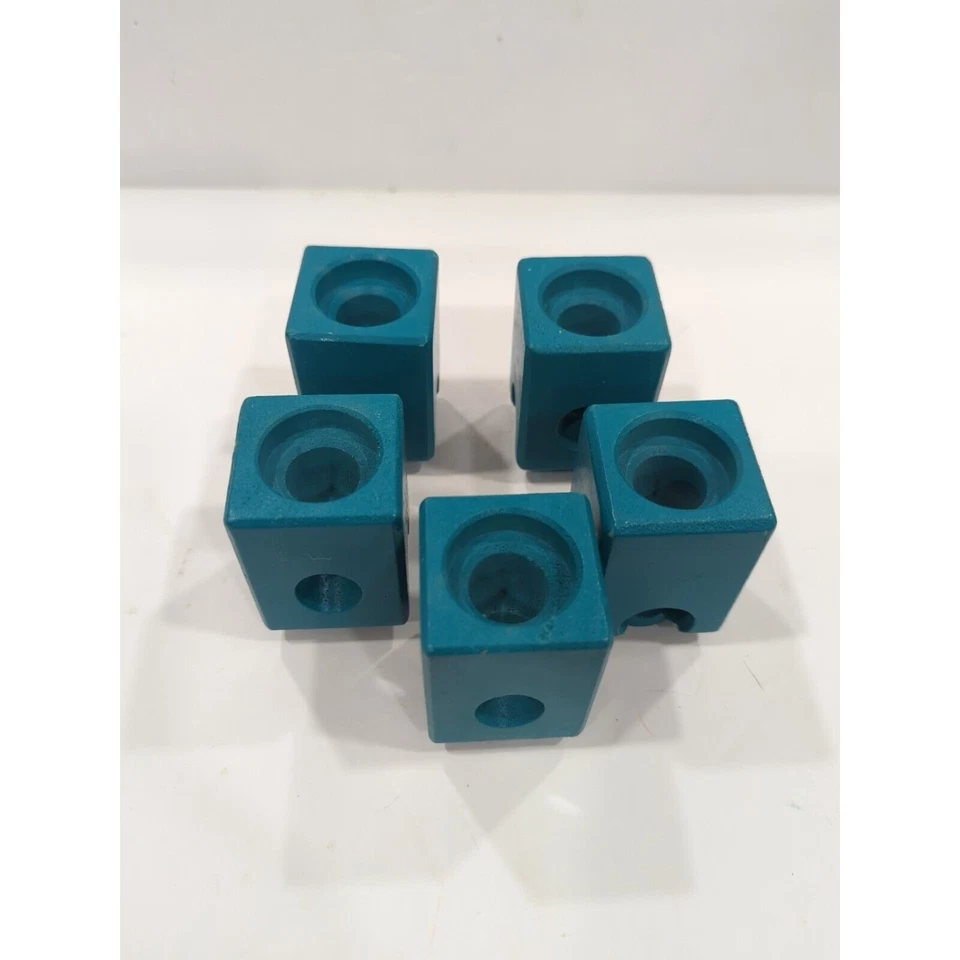 Hape Quadrilla Wooden Marble Run Replacement Lot Of 5 Turquoise Blocks - Image 3 of 4