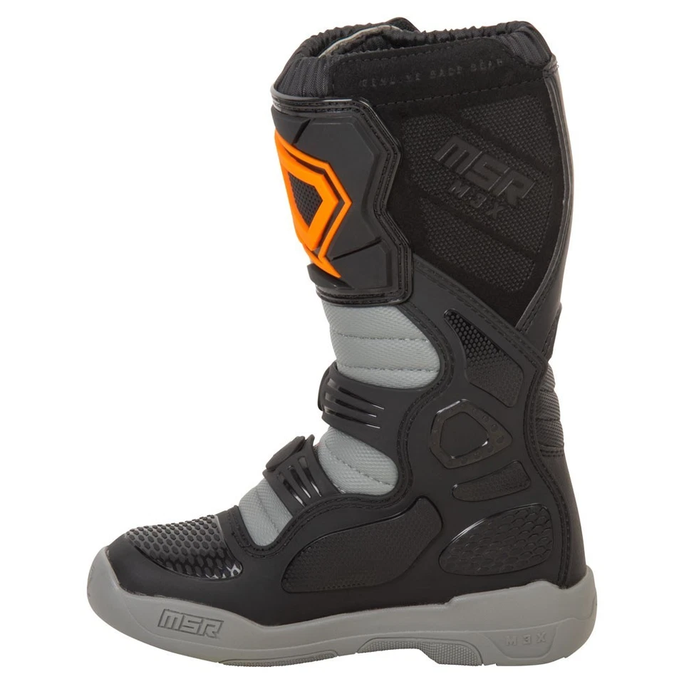 MSR™ Youth M3X Motocross / Dirt Bike Boots Size 6 Grey/Orange Foto 4 de 4