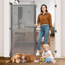 65” Extra Tall Pet Gate Indoor Gate 55” Wide Baby Gate Retractable Dog Gate Outd