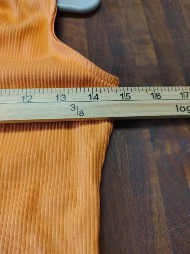 Timing Women's Large Sleeveless Shirt Dress Orange Collared Midi V-Neck - Picture 8 of 8