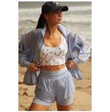 Varley Athletic High Rise Layered Fresno Short Zen Blue Size XS