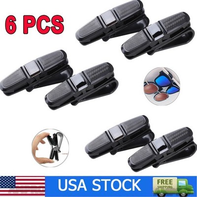 6 Pcs Car Glasses Sunglasses Eyeglass Ticket Card Auto Sun Visor Clip Holder