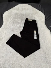 New Falls Creek Flat Front Straight Fit Black Chino Pants Size 32x30 