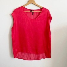 MNG Mango red sleeveless silky tunic top size Medium