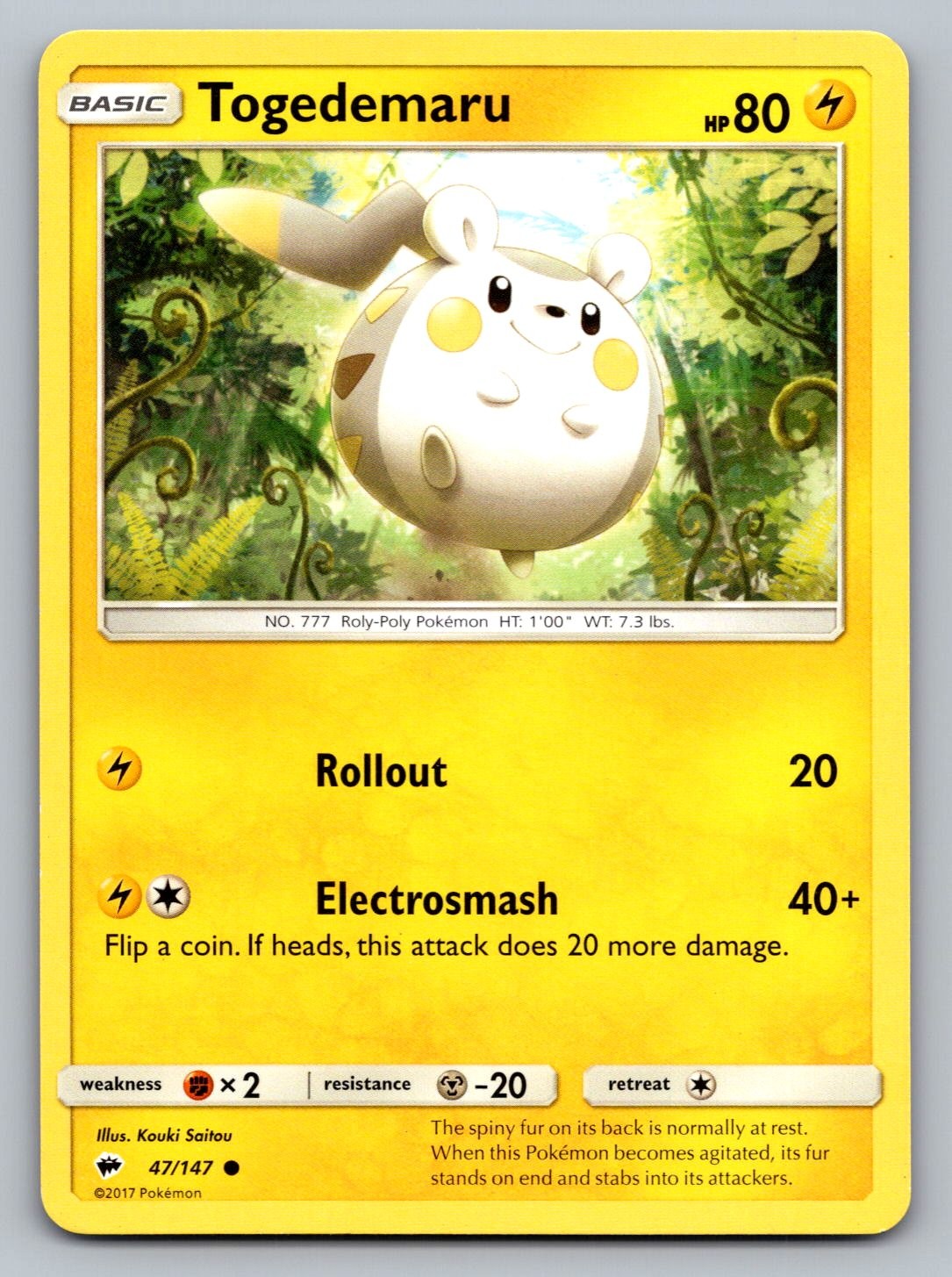 Pokemon TCG SM - Burning Shadows Togedemaru 47/147