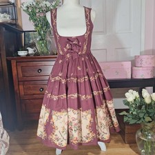 Preview of 🌹 Innocent World Burgundy Antique Rose Print JSK | Classic Lolita Jumper Skirt