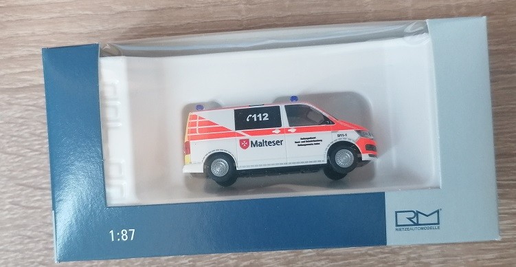 Rietze 53722 - 1/87 Volkswagen T6 Malteser Aalen - New