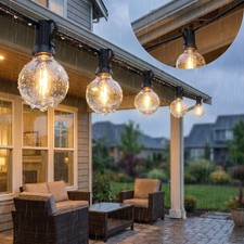 200FT LED String Lights Outdoor 102 G40 Bulb Waterproof Patio Shatterproof Light