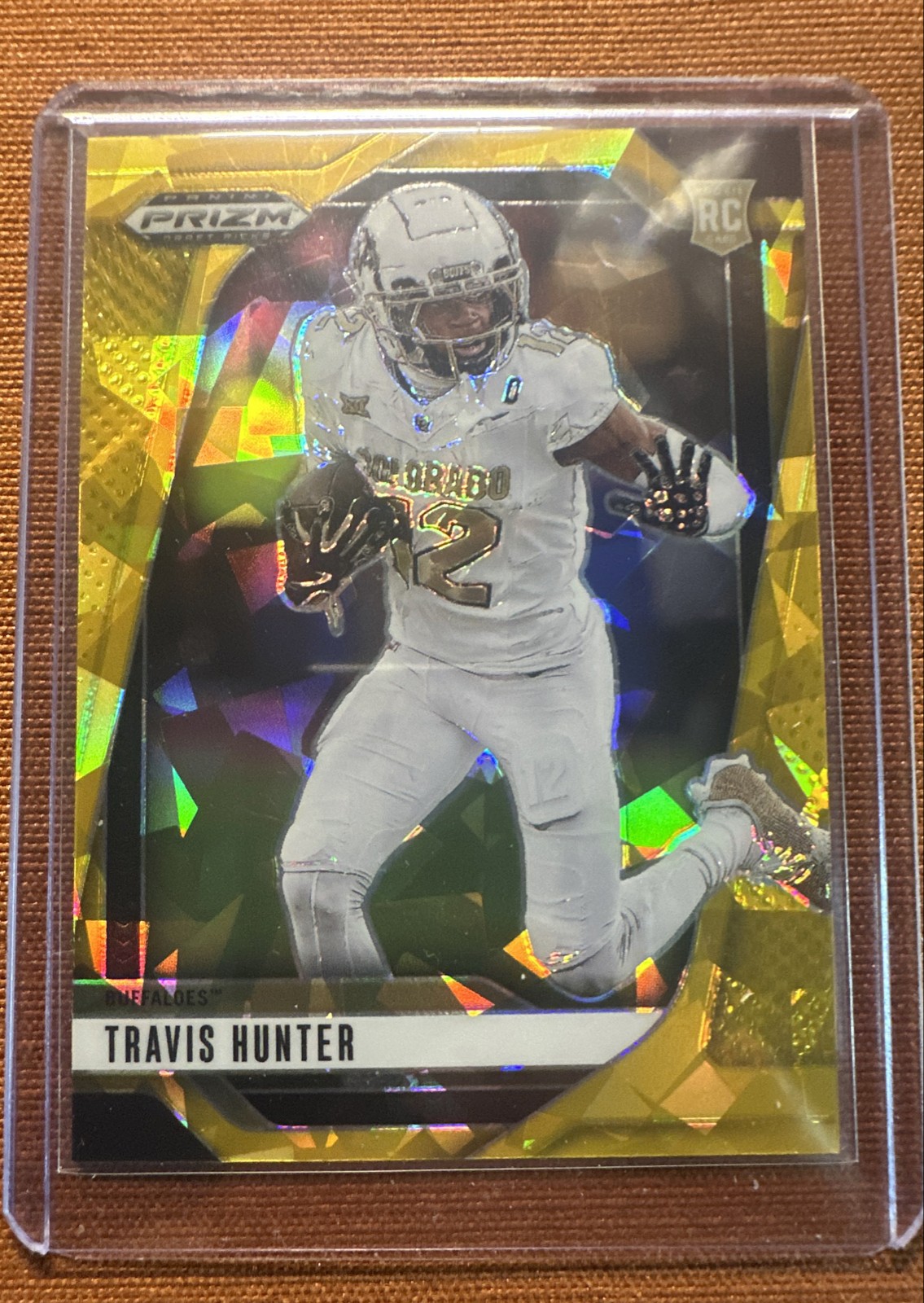 2025 Panini Prizm Draft Picks - Travis Hunter #21 Gold Ice Prizm (RC)