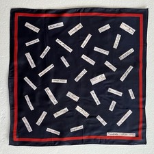 VTG Bicentennial Scarf US Presidents Signature Print Blue Square 1776-1976