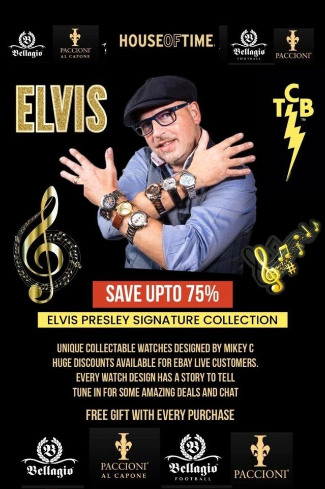 ELVIS WATCHES & MUSIC COLLECTABLES BY BELLAGIO
