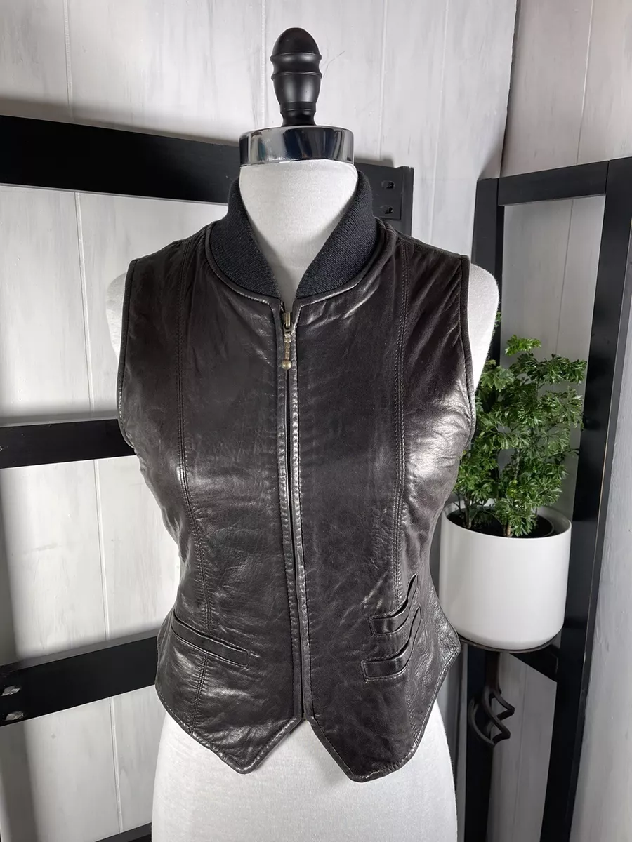 Banana republic leather best sale vest