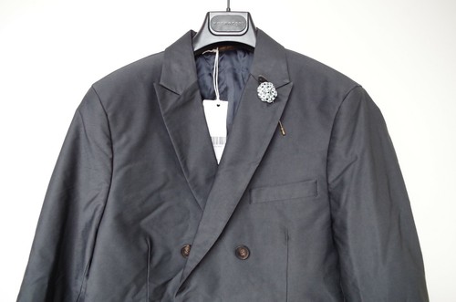 SCOTCH&SODA sz L / 50 BLAZER SUIT JACKET PARTY BLACK EVENING 6 BUTTONS SHINY NEW - Picture 4 of 9