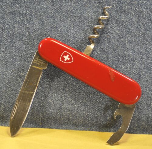 "VICTORINOX" WAITER RED FOLDING POCKET SWISS ARMY c. 1981's KNIFE - Picture 5 of 12