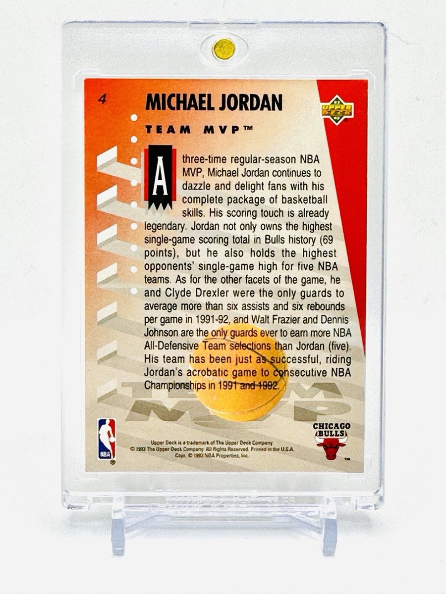 1992-93 Upper Deck Team MVP #4 Michael Jordan Bulls Hologram Mint