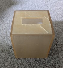 Shell tissue box cover holder capiz mother of pearl ivory coastal beach CRACK 
