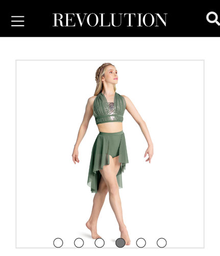 Sage green contemporary dance costume 2-piece adult small, added rhinestones