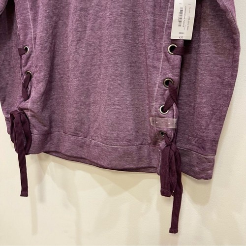 ANA A New Approach Side Tie Casual Sweatshirt Purple NWT Womens Small - Picture 3 of 7