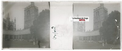 England, Oxford, Stereoskopie Glasplatte, schwarz-weiß positiv 4,5x10,7 cm