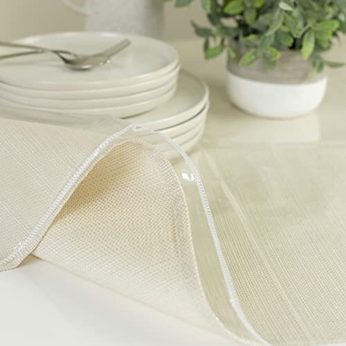 Heavy Duty Clear Plastic Tablecloth Protector, 100 Waterproof Table