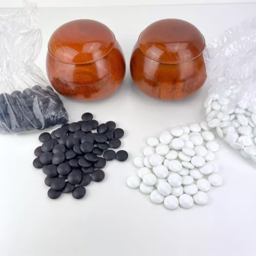 Japanese IGO game Go Stone&Bowl set Vintage Clam & Nachi Black Goishi from japan