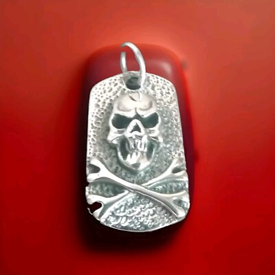 Erick's Sterling Silver Skull and Cross Bones Medal Pendant Taxco.925
