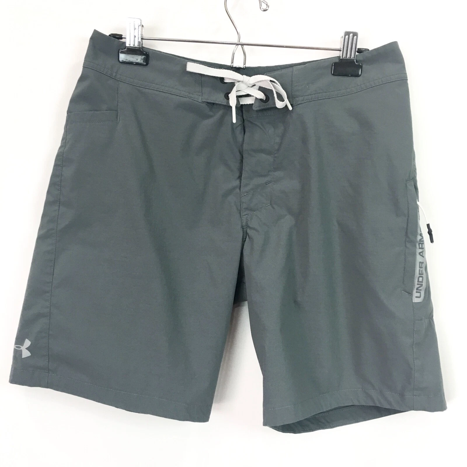 Under Armour Mens 32 Shorts Fish Hunter Gray 9" Inseam Loose UA Trunks