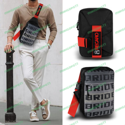 JDM Gradation Crossbody Shoulder Bride Bag With Red Recaro JDM Straps Backpack