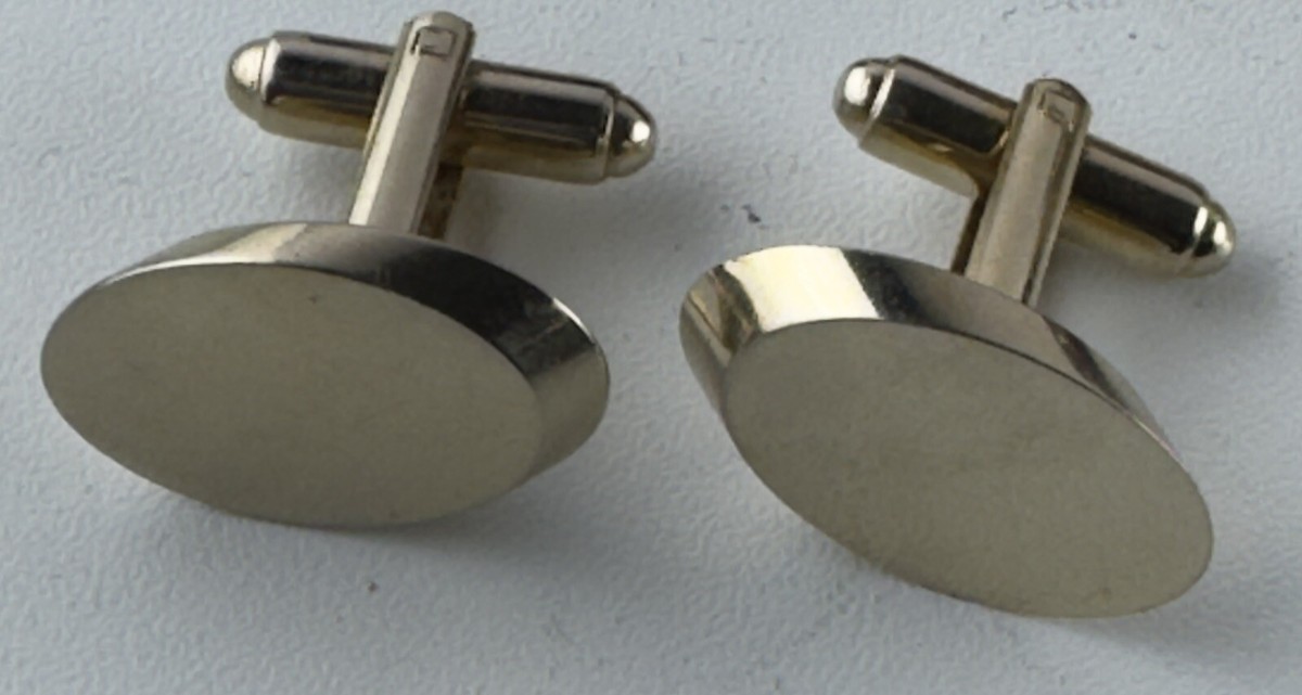 Boutons De Manchette Anson Goldtone - Design Soldier Shield Dual Coin Round - Occasion