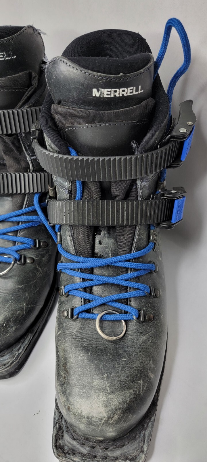 Vintage Merrell Leather Black Telemark Ski Boots Size 6 eBay