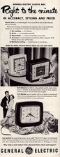 GE General Electric Alarm Clock Accurate Styling 1950 Vintage Print Ad-C-4.1