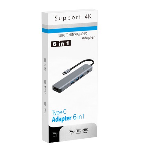 5 in 1 TYPE-C USB3.0 HDMI PD100W Interface Hub Adapter Dock for MacBook Pro15 S2 - Photo 8/15