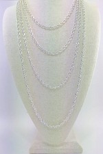 Silver Plated Rope Chain Brass , 5mm Thick 18, 20, 24, 30, or 36 In 