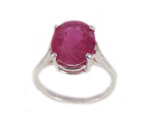 19thC Antique Red Sapphire Gem + Ring: Medieval Anti-Black Magic Sorcery Psychic