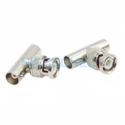 1x Adapter BNC Male Plug to Dual BNC Female Jack Connector 3 way T Type Splitter