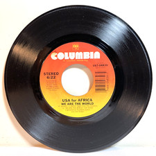 USA FOR AFRICA: WE ARE THE WORLD / QUINCY JONES: GRACE (1984) Vinyl 45 RPM Pop