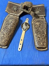 Original 1950s JOHNNY RINGO Model Toy Belt w DOUBLE HOLSTER