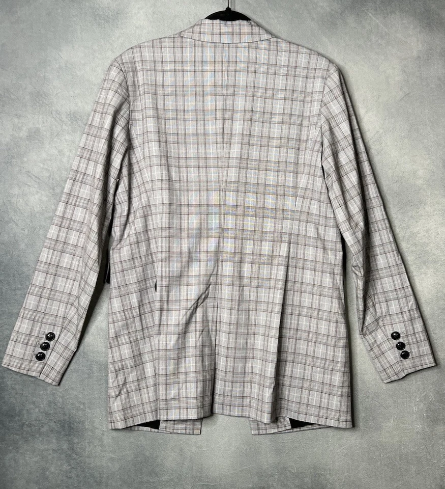 Chaqueta Blazer Nordstrom Británica a Cuadros Gris Forrada Mujer Grande Precio de venta sugerido por el fabricante $179 Foto 4 de 4