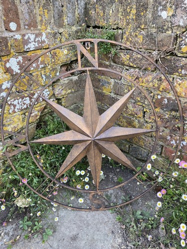 Large Compass Metal Garden Outdoor Wall Art Plaque 75cm Diameter - Picture 7 of 10